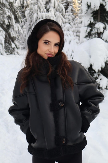 Black Faux Shearling coat