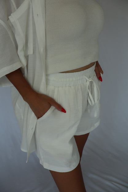 White Shorts Set