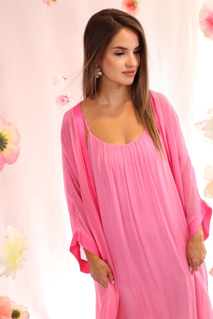 Peony Kimono Maxi Dress Set