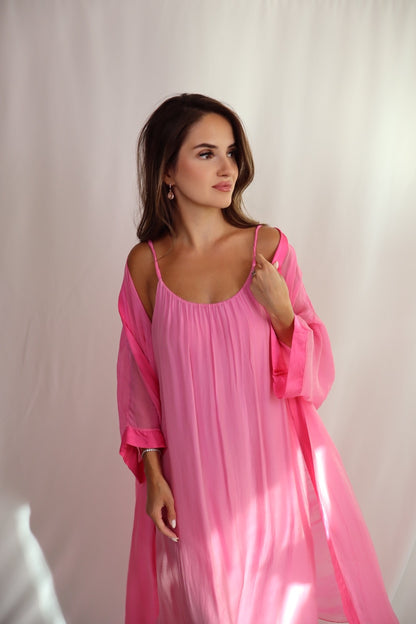 Peony Kimono Maxi Dress Set