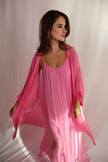 Peony Kimono Maxi Dress Set