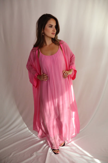 Peony Kimono Maxi Dress Set