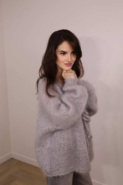 Grey Mohair Cardigan