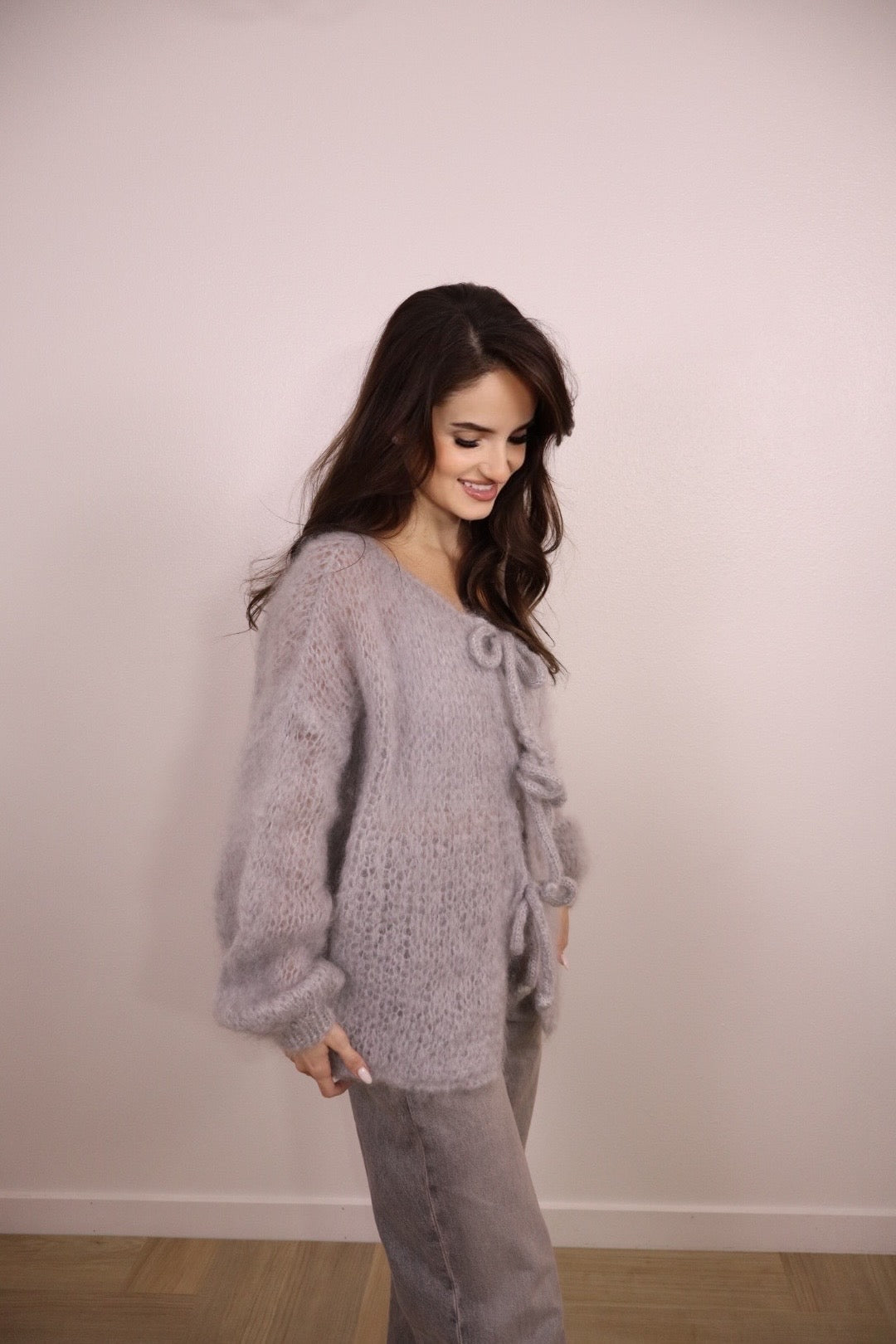 Grey Mohair Cardigan