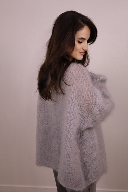 Grey Mohair Cardigan