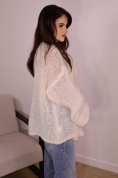 Ivory Mohair Cardigan