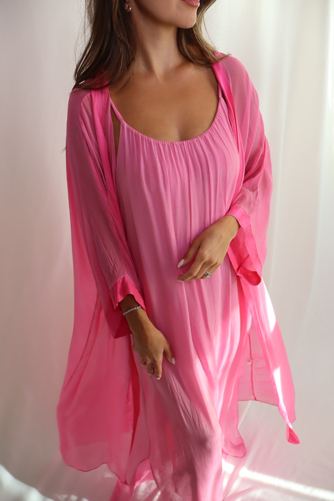 Peony Kimono Maxi Dress Set